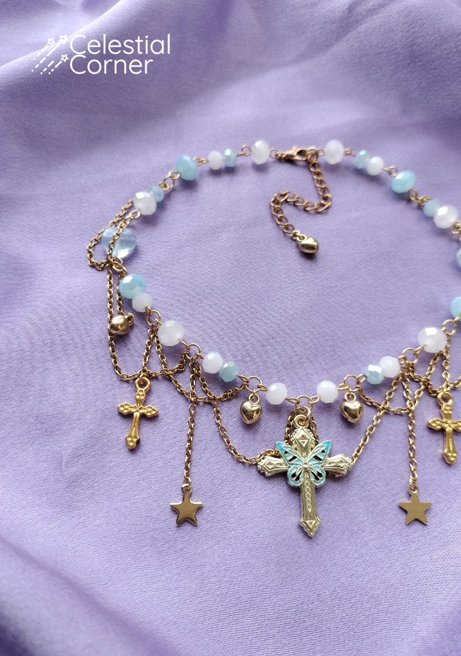 Blue Cross Necklace