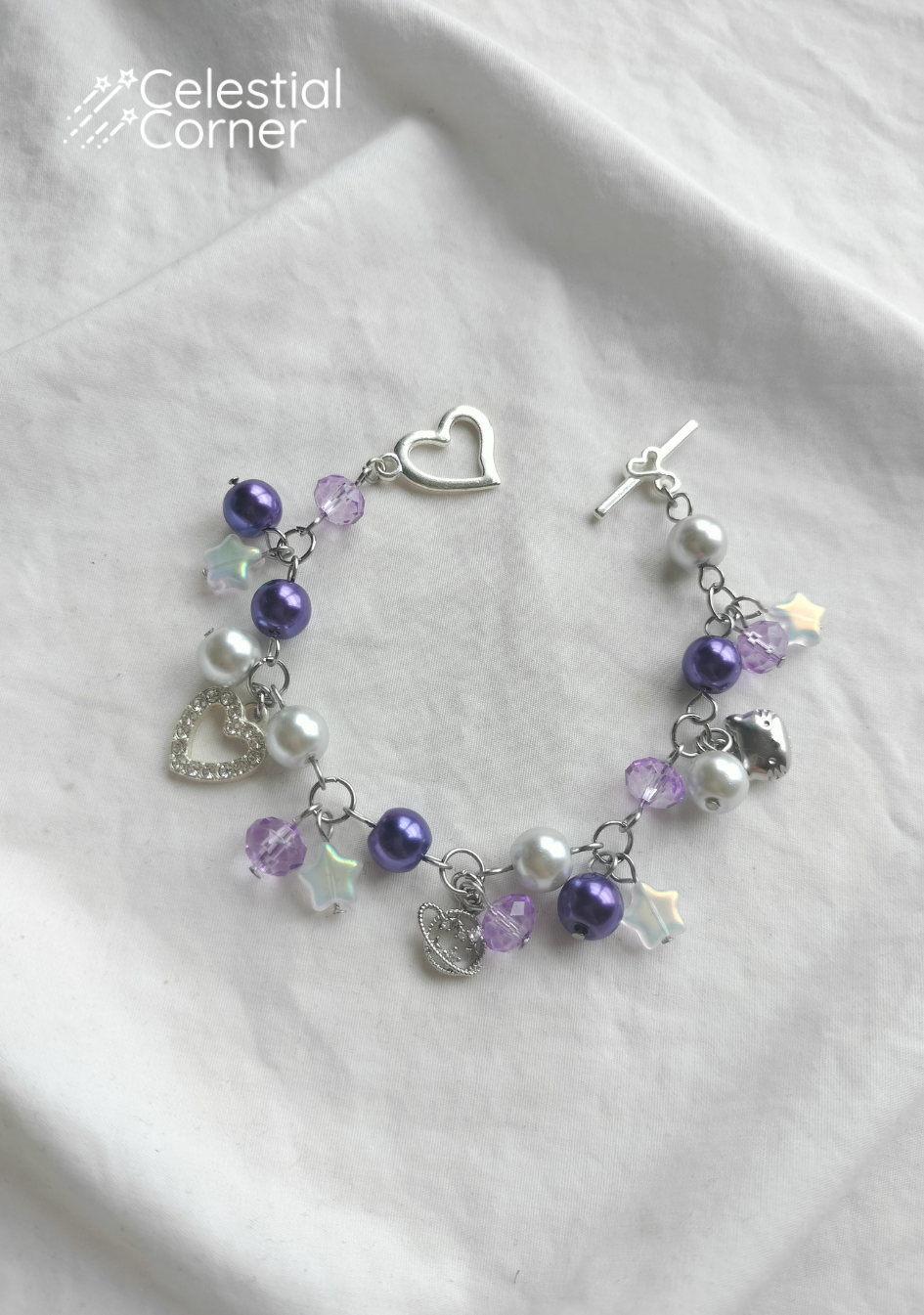 Purple Sparkle Planets Bracelet