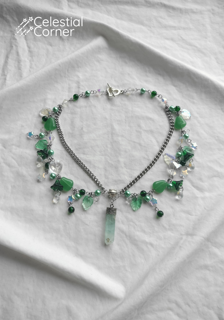 Green Frog Forest Fairy Necklace