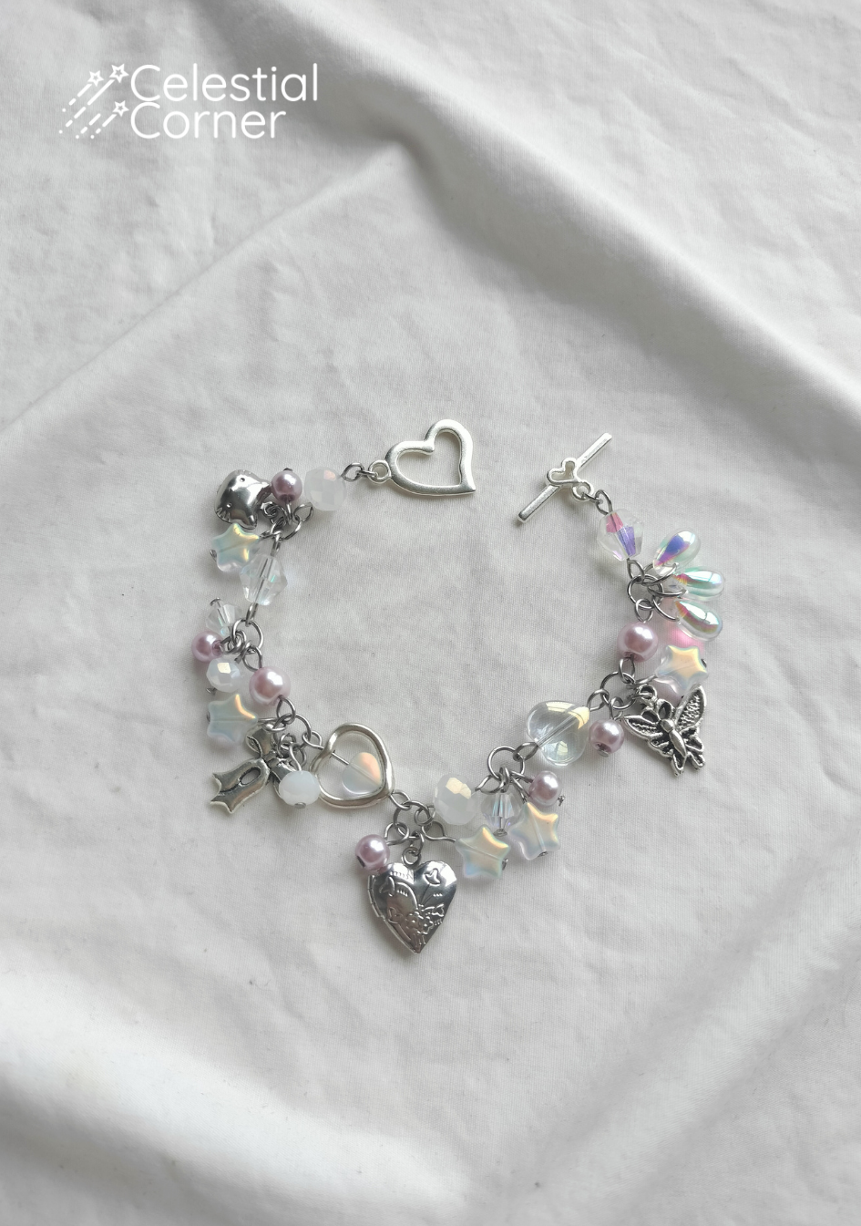 Iridescent Pink Fairytale Locket Bracelet
