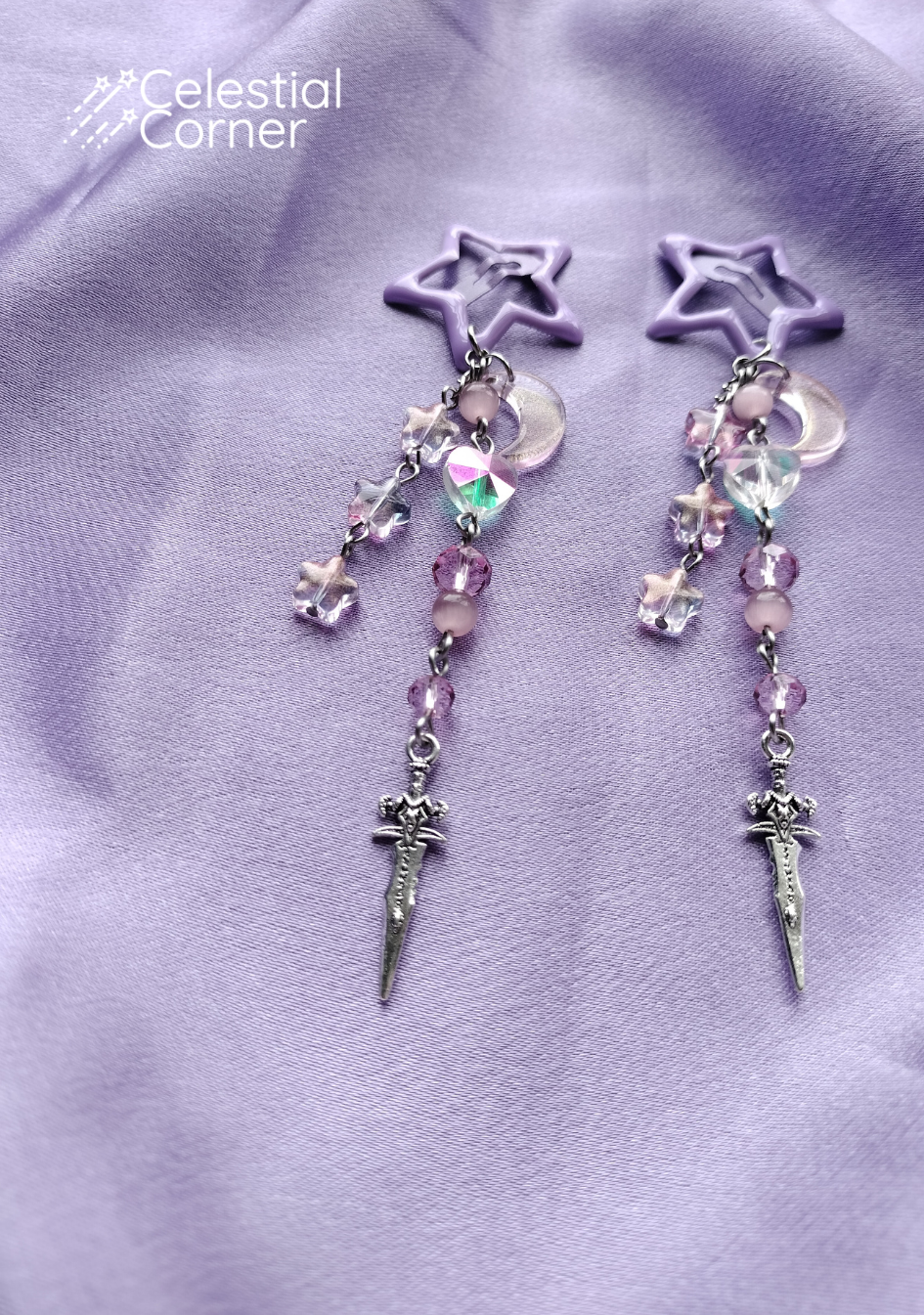 Purple Celestial Dagger Hairclips