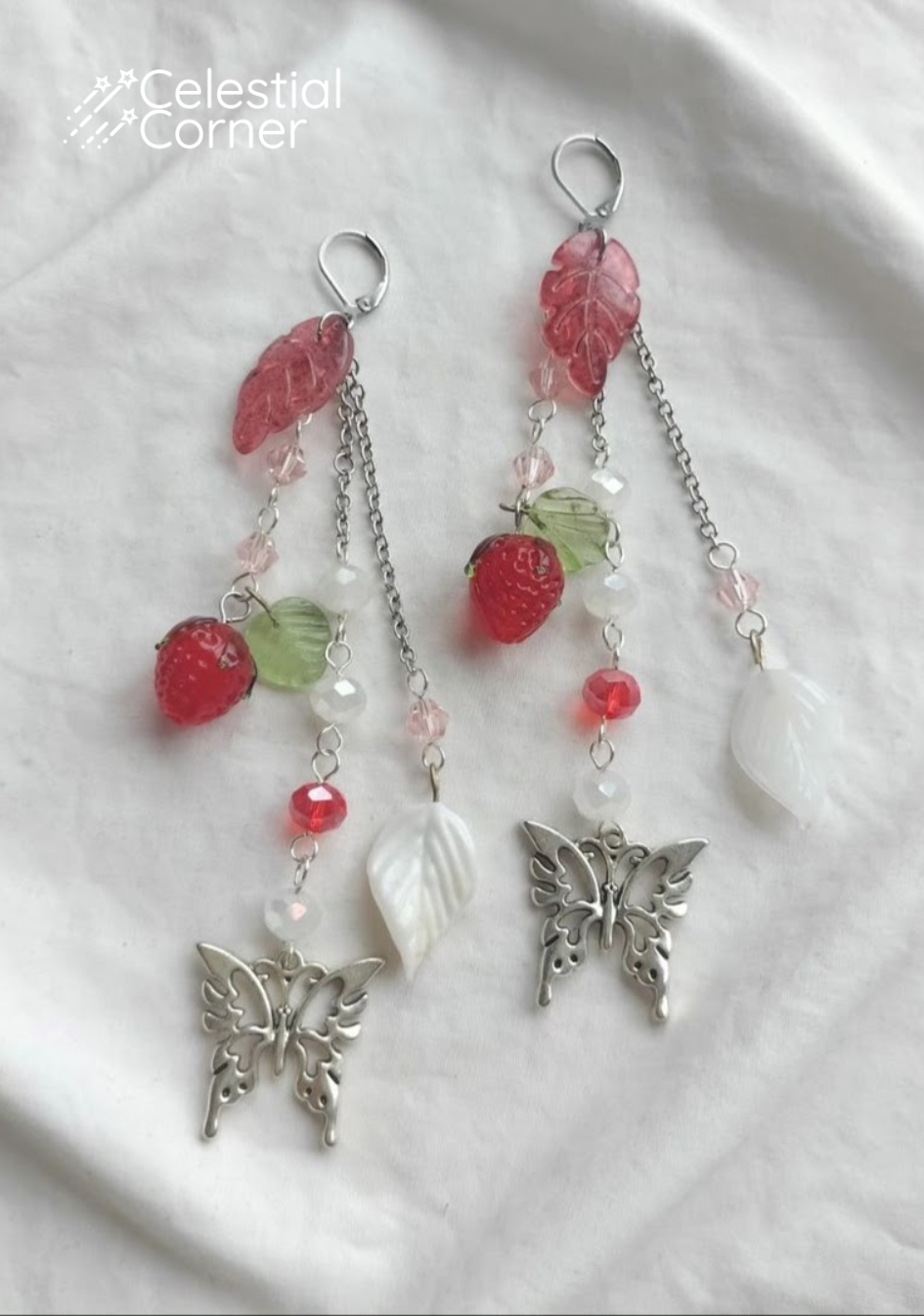 Strawberry Garden Fairy Earrings