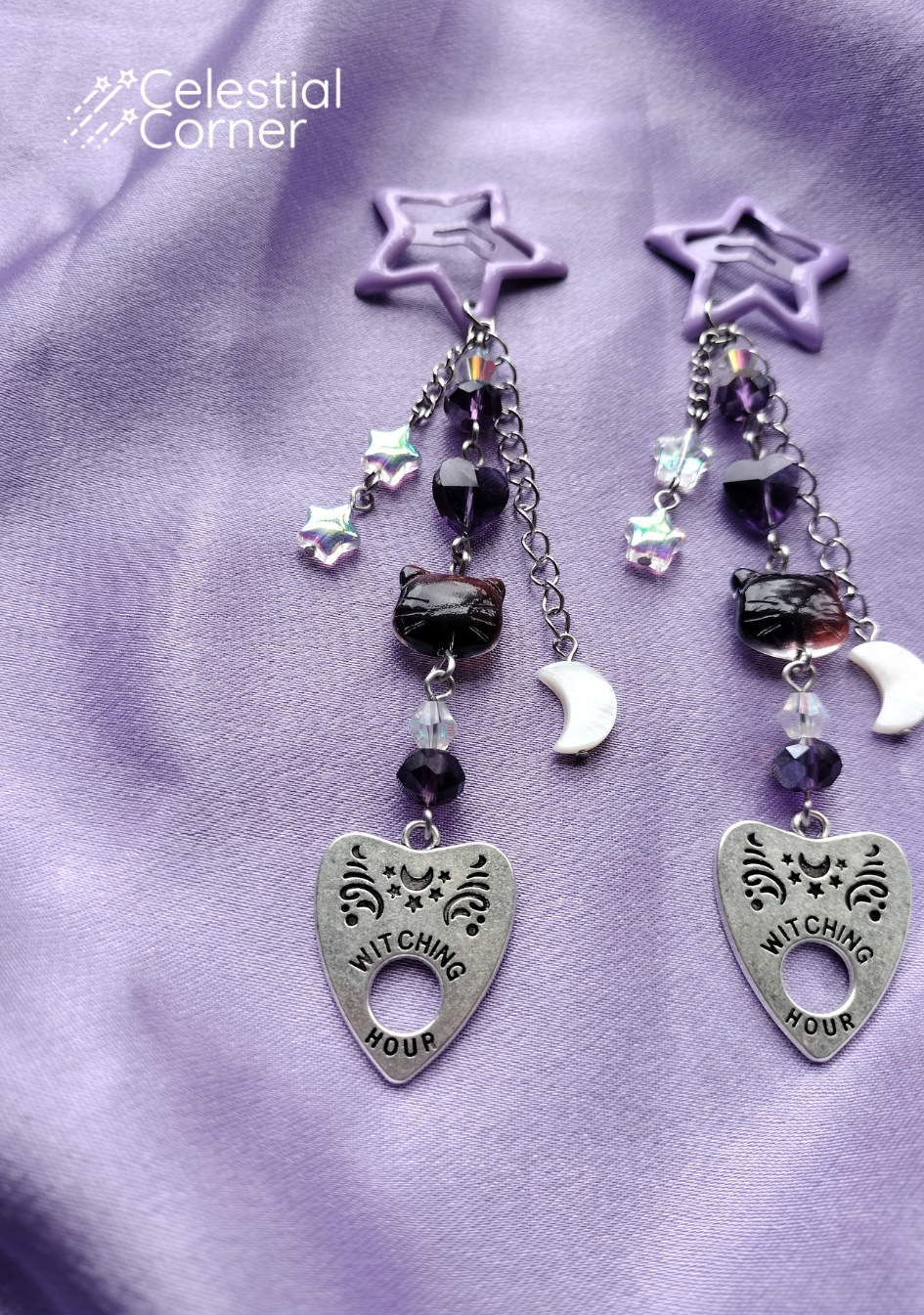 Purple Witchy Star Hairclips