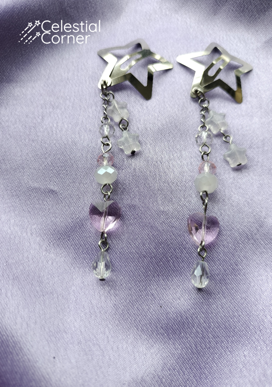 Pink Dewdrop Star Hairclips