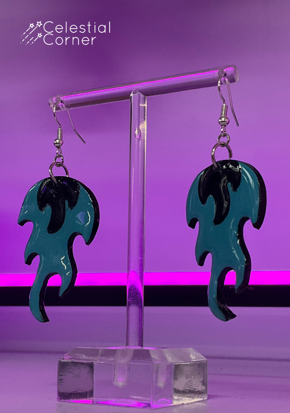 NEW Blue Flame Earrings