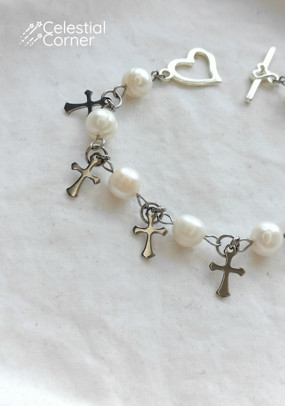 Pearl Cross Bracelet