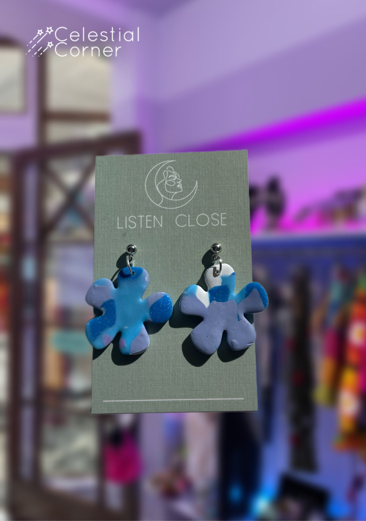 Purple Flower Earrings