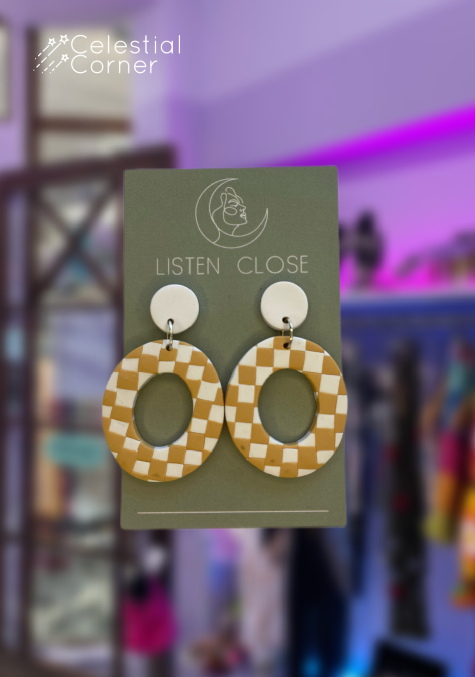 Muted Checker Earrings