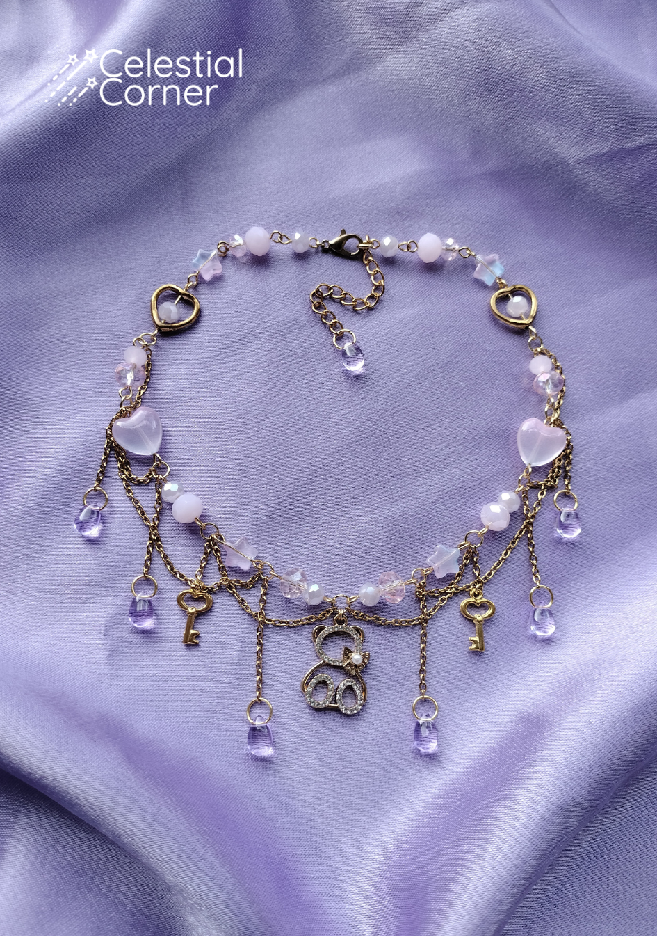 Purple Bear Necklace