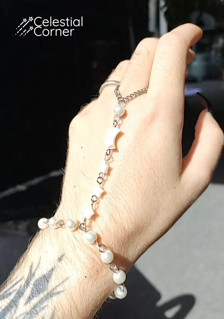 Celestial Pearl Hand Chain