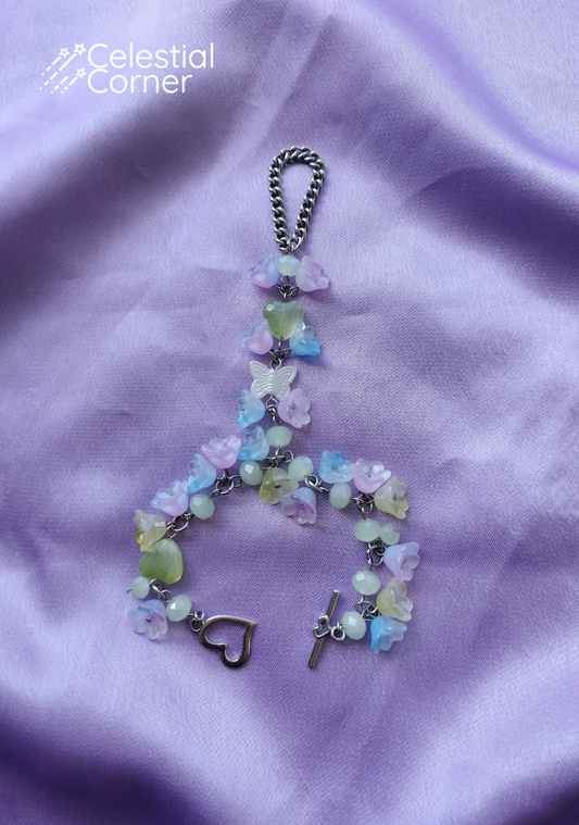 Blue and Purple Forest Fairy Flower Hand Chain