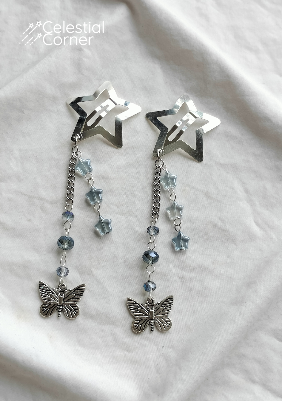 Blue Twilight Butterfly Hairclips