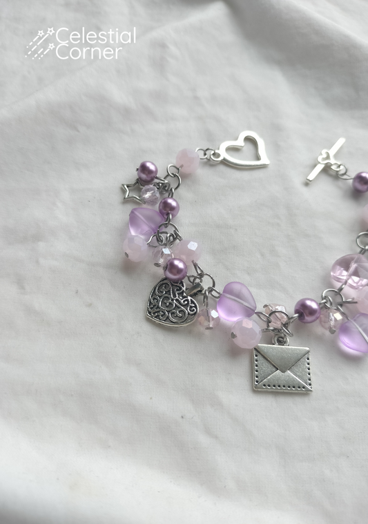 Pink and Purple Love Letter Bracelet