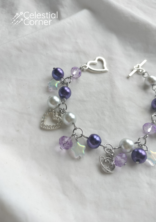 Purple Sparkle Planets Bracelet