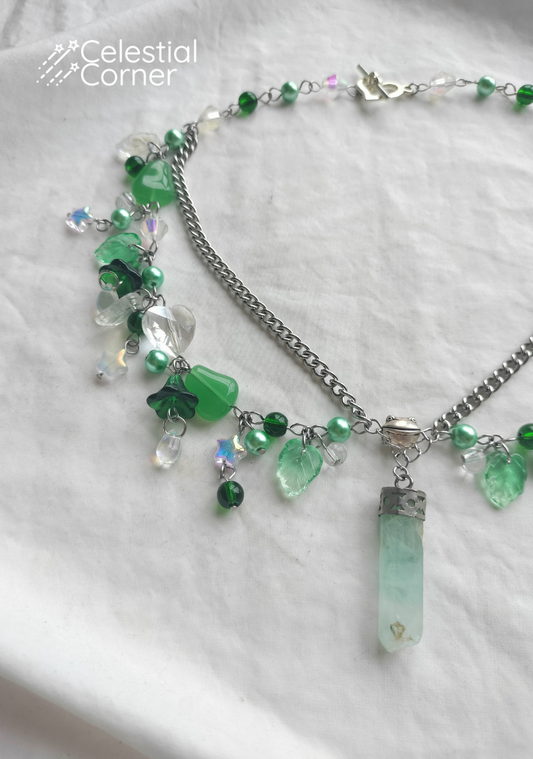 Green Frog Forest Fairy Necklace