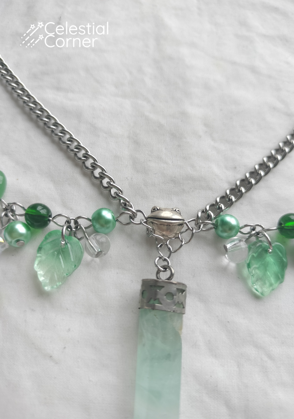 Green Frog Forest Fairy Necklace