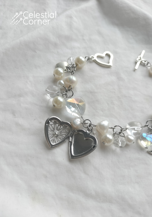 Pearl Hearts Cluster Bracelet