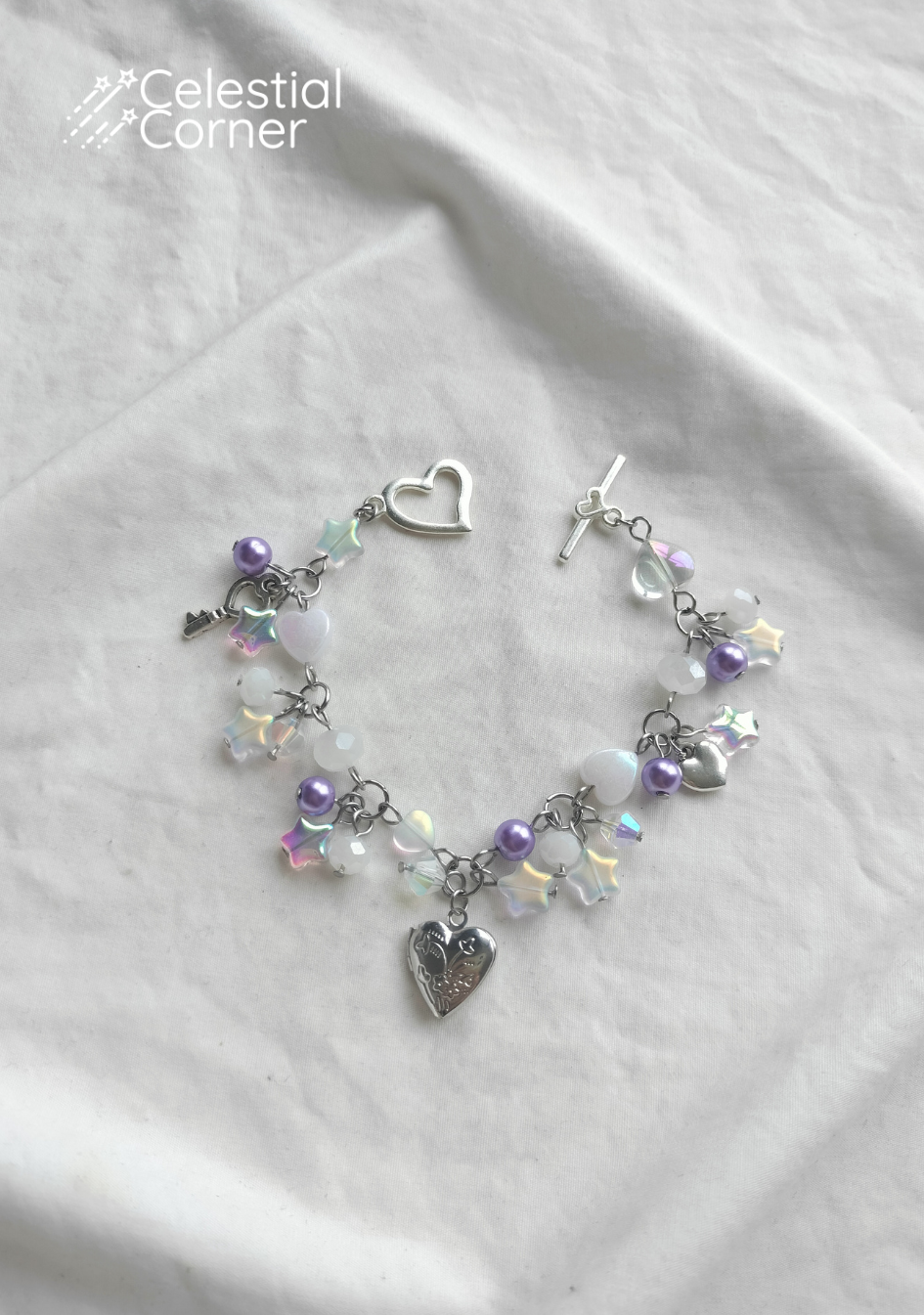 Iridescent Purple Fairytale Locket Bracelet