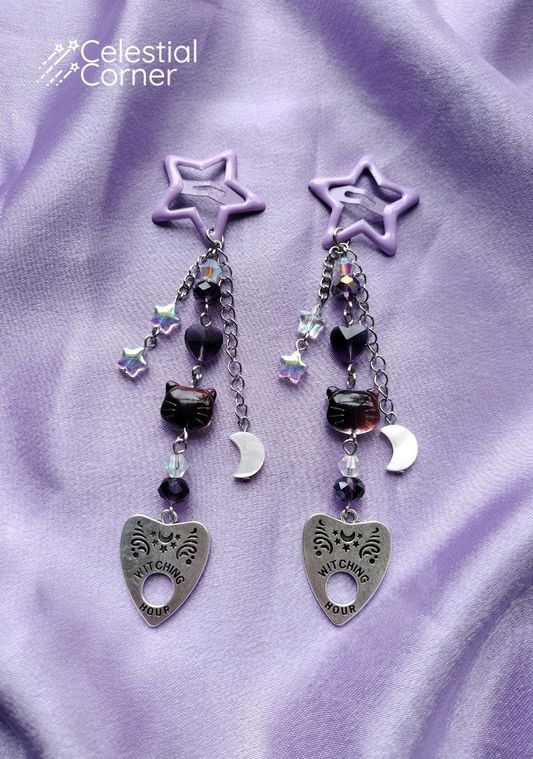 Purple Witchy Star Hairclips