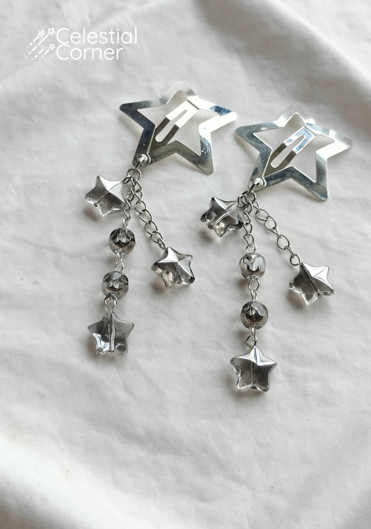 Silver Star Hairclips