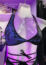 Load image into Gallery viewer, Kikini Top Reversable Black &amp; Purple
