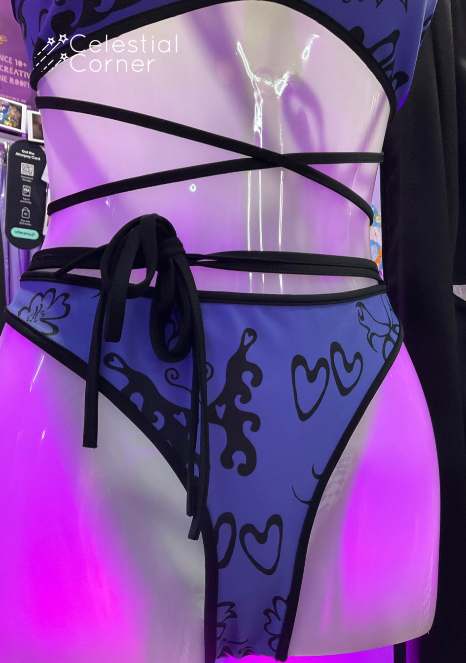 Kikini Bottoms Reversable Black & Purple