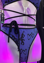 Load image into Gallery viewer, Kikini Bottoms Reversable Black &amp; Purple
