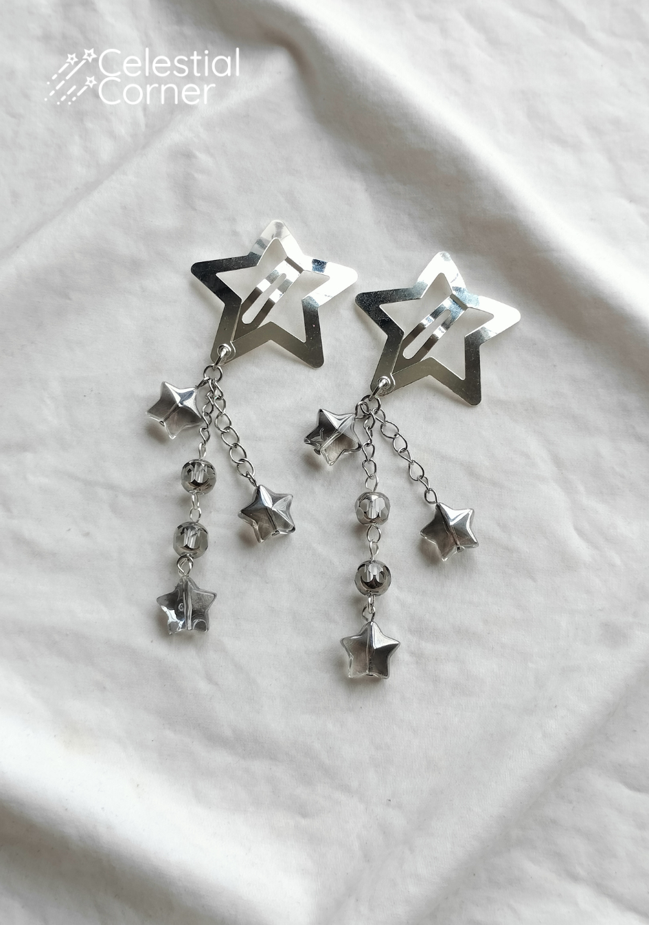 Silver Star Hairclips