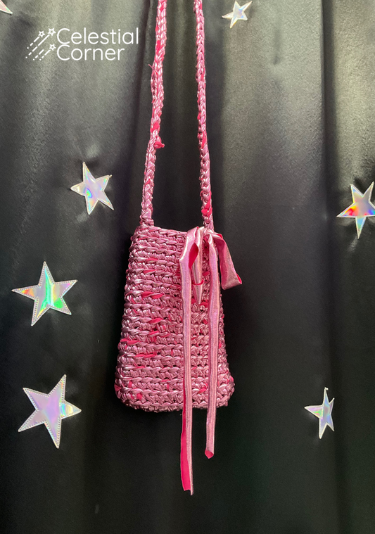 Pink Metallic Crochet Side-bag