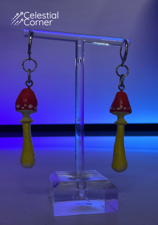 Red & Yellow Mushroom Earrings