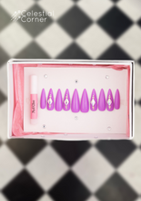 Load image into Gallery viewer, Purple Bling Stiletto Nail Set (S)
