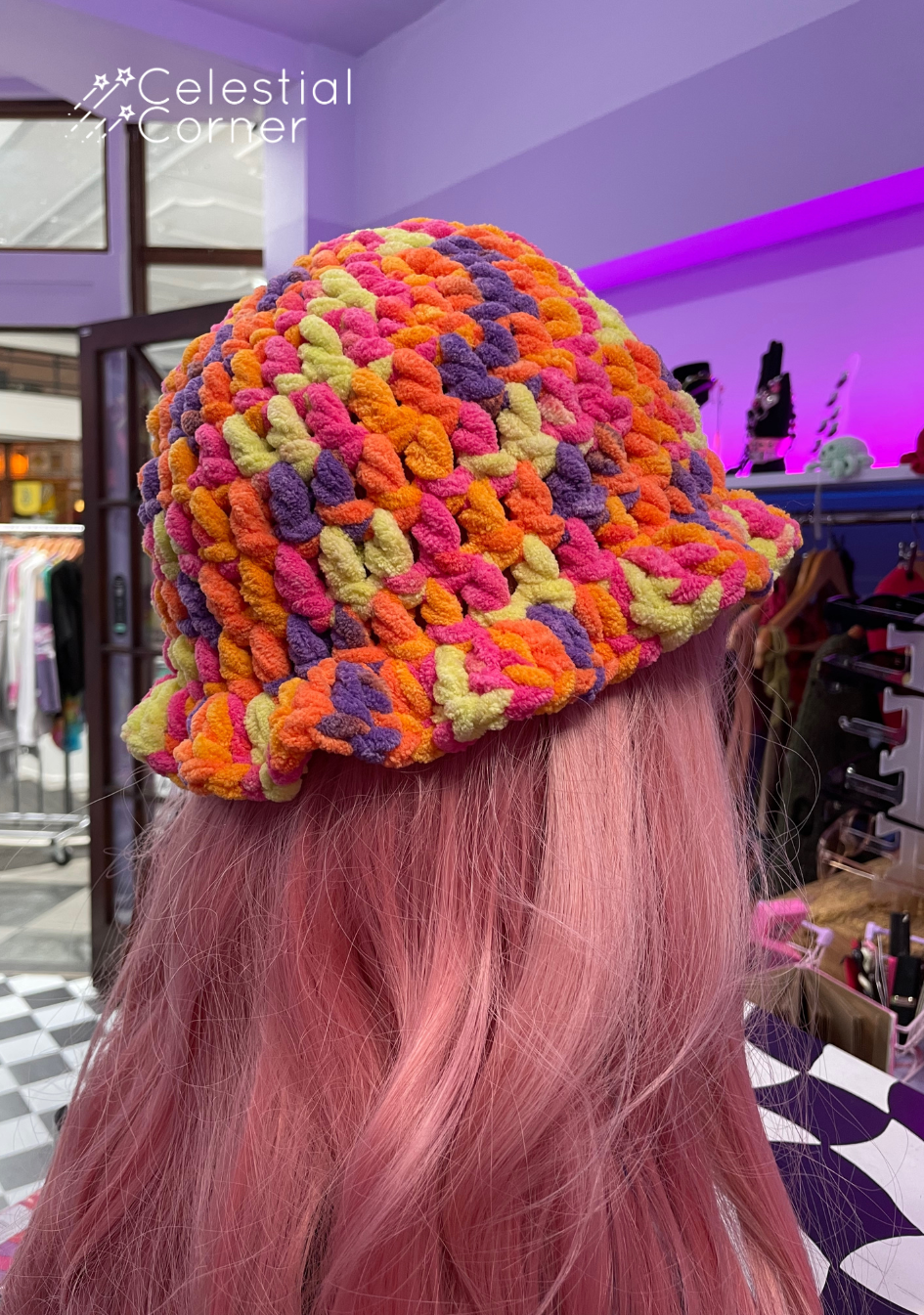Multi-Colour Crochet Bucket Hat