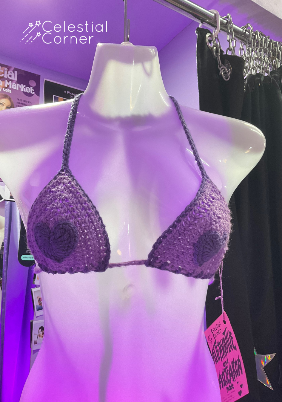 Purple Hearts Crochet Top