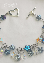 Load image into Gallery viewer, Blue Starburst Charm Bracelet

