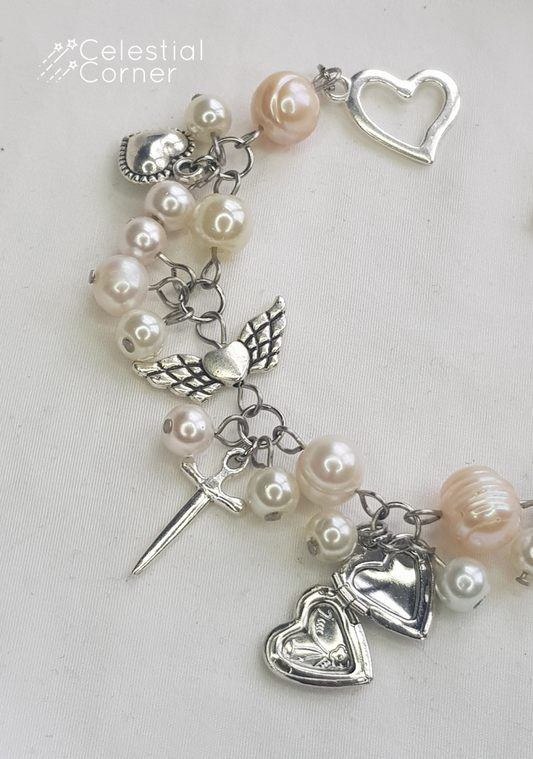 Pearl Cluster Locket Bracelet