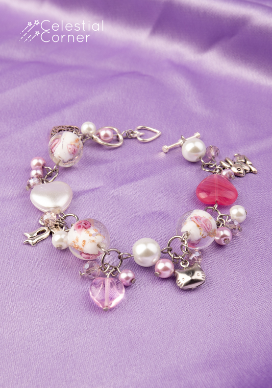 Pink Clutter Charm Bracelet