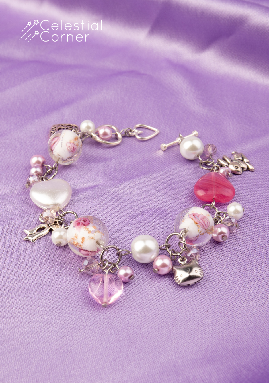 Pink Clutter Charm Bracelet