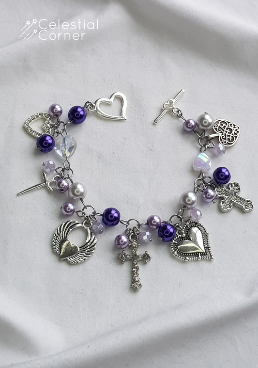 Purple Clutter Charm Bracelet