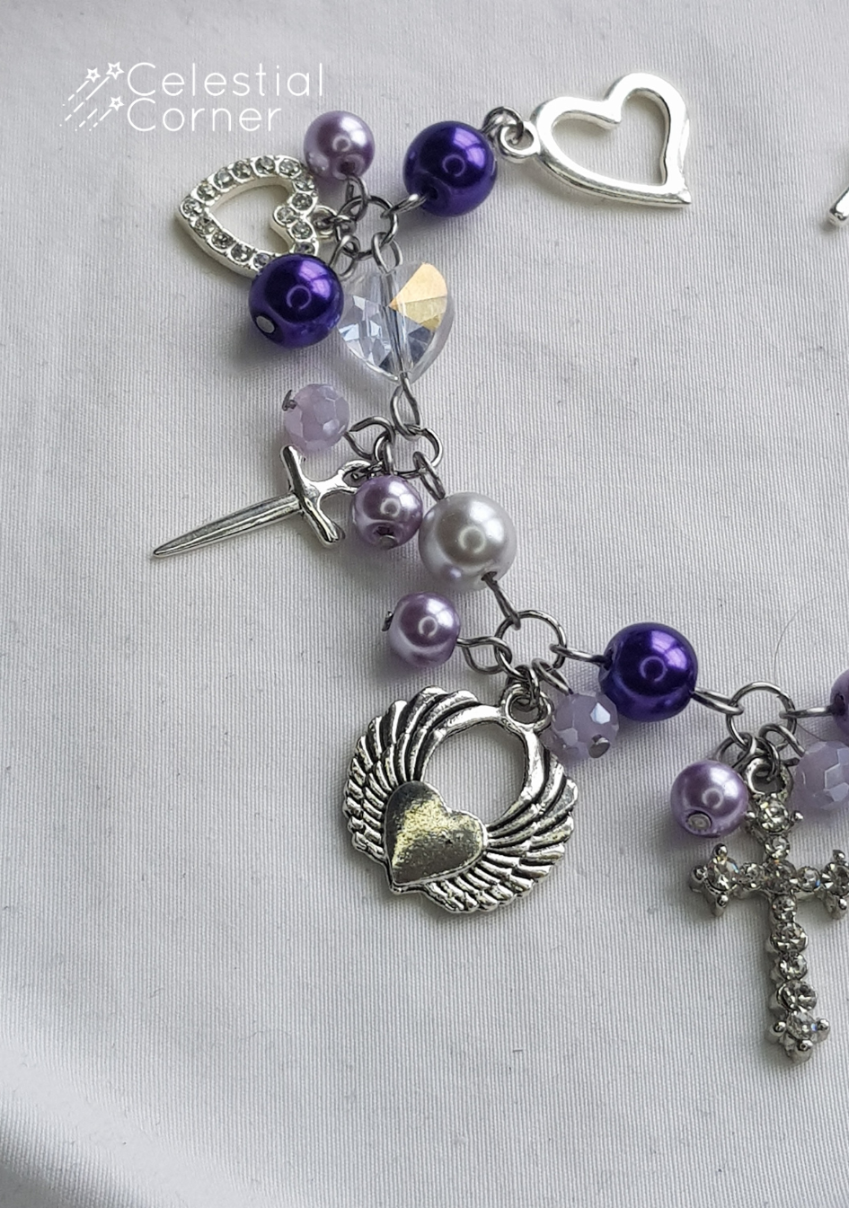 Purple Clutter Charm Bracelet