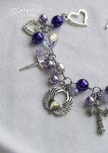 Load image into Gallery viewer, Purple Clutter Charm Bracelet
