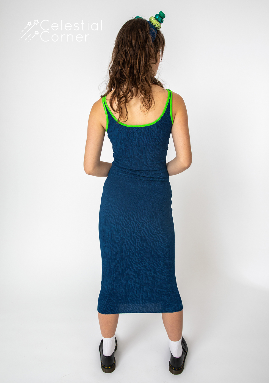 Foxglove Dress Navy & Green