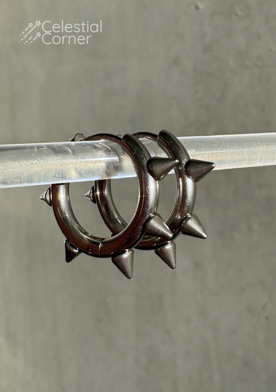 Silver Thorn Hoops