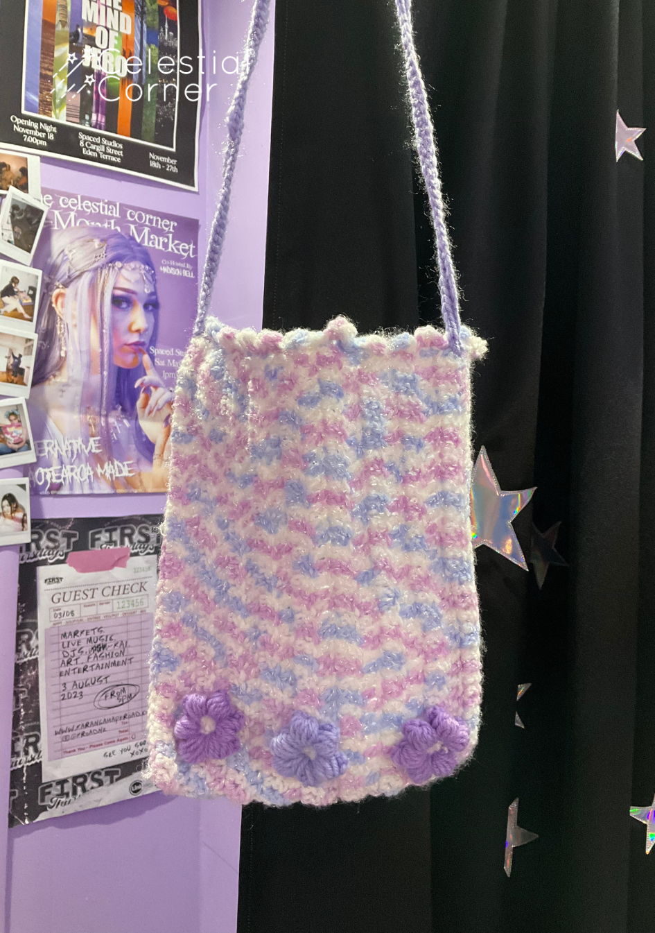 Crochet Flower Side Bag