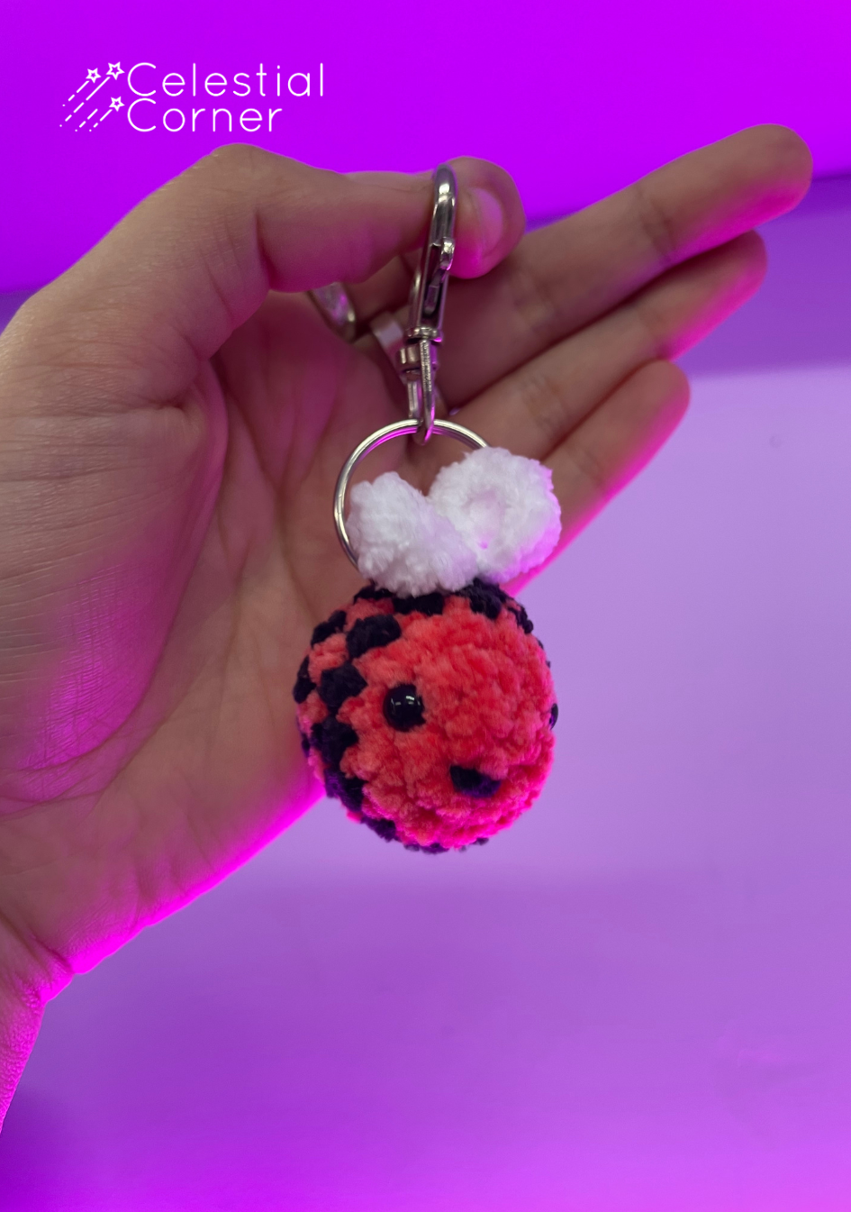 Crochet Bee Keychain Orange