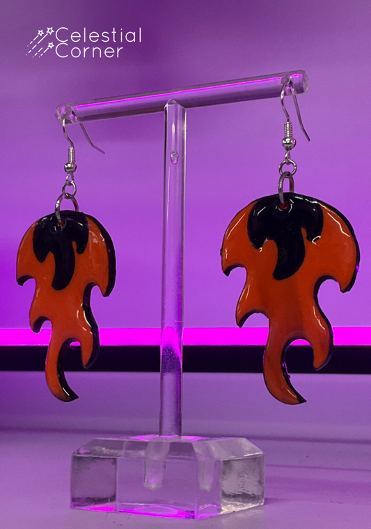 NEW Orange Flame Earrings