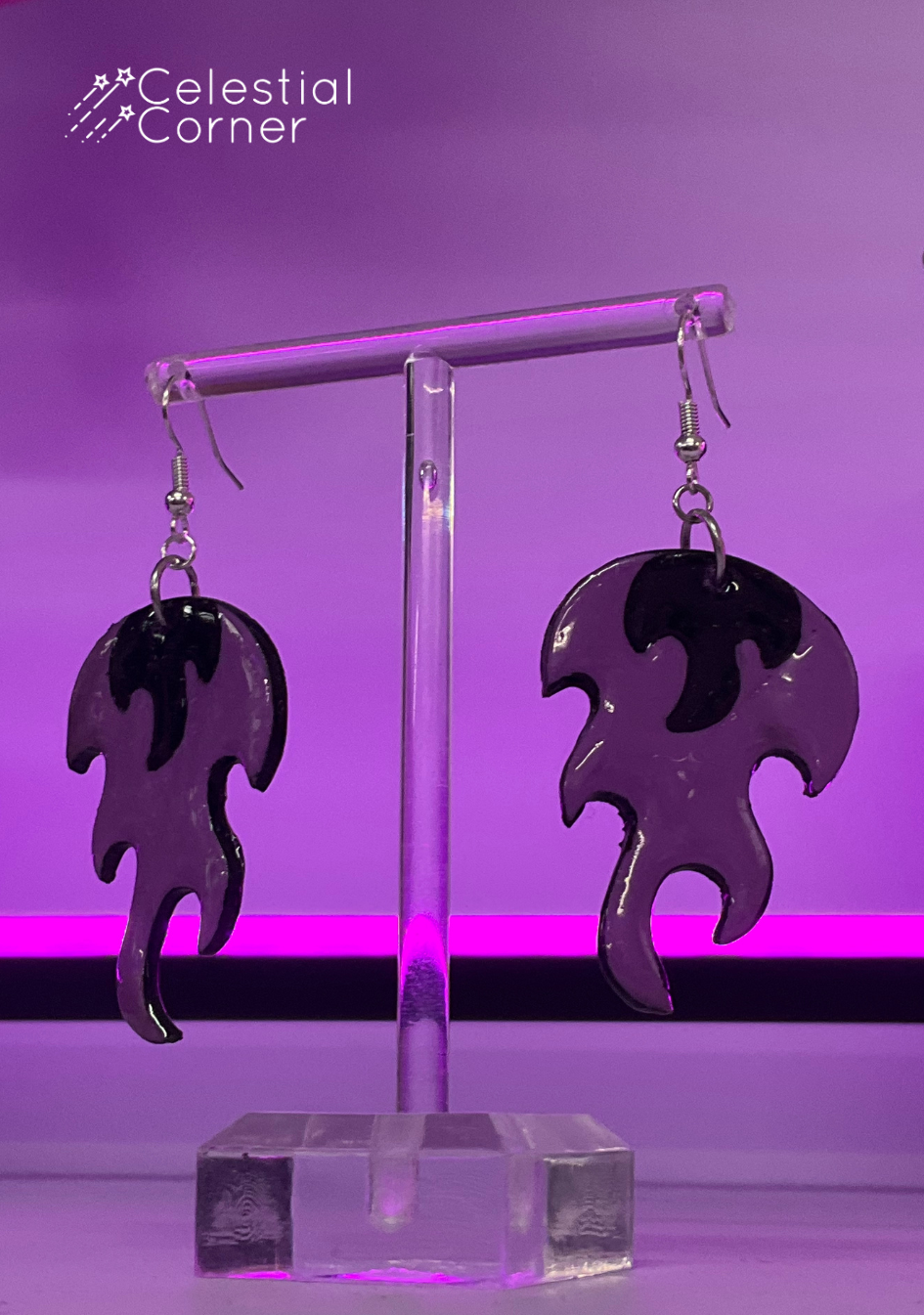 NEW Purple Flame Earrings