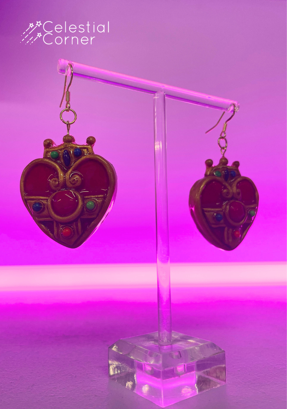 Sailor Moon Collection Red Heart Earrings