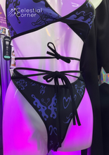 Load image into Gallery viewer, Kikini Bottoms Reversable Black &amp; Purple
