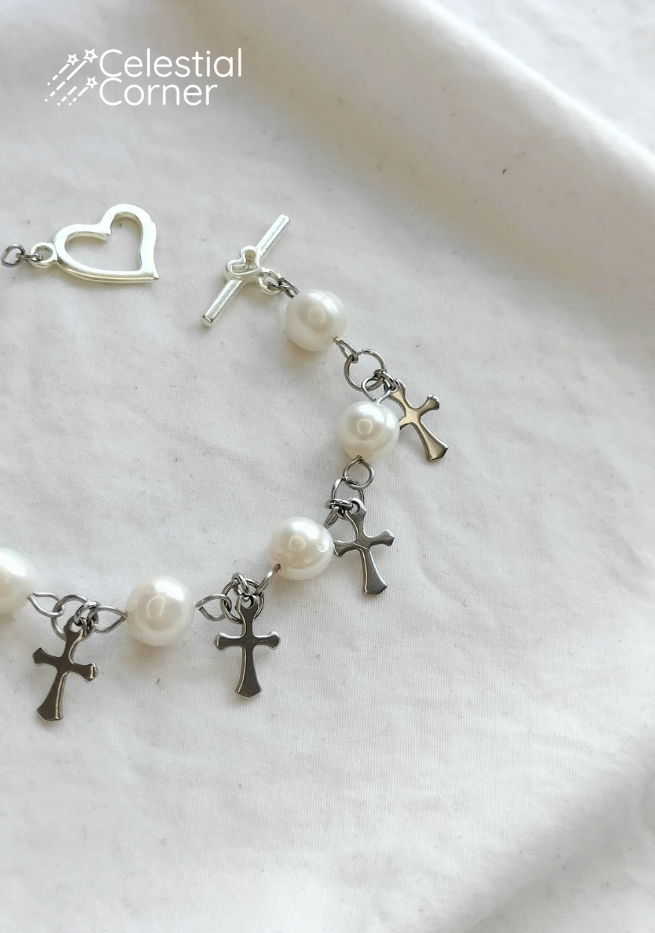 Pearl Cross Bracelet
