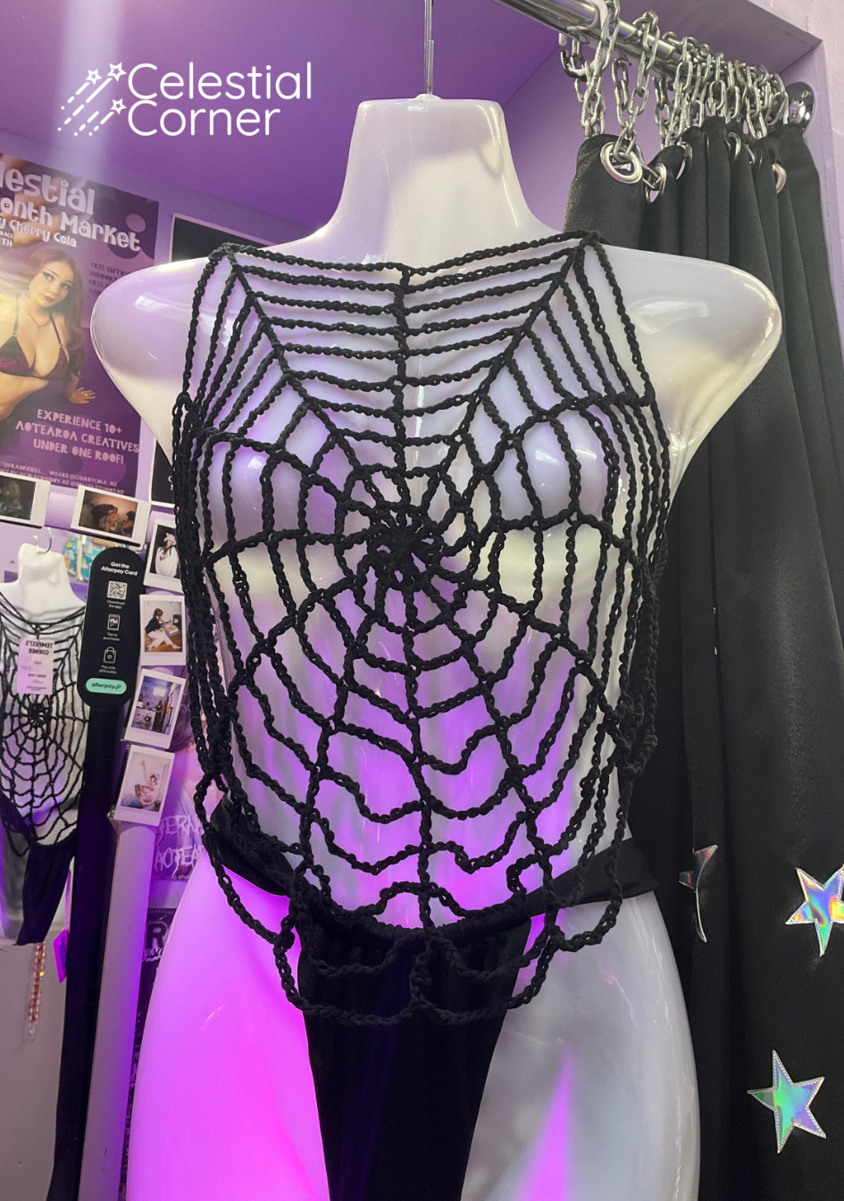 Black Spider Web Crochet Tank